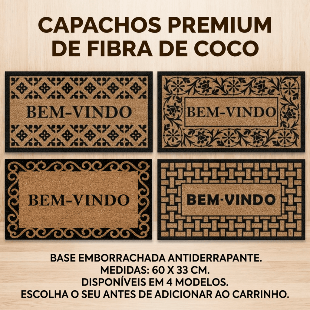 Capacho Tapete Porta Fibra de Coco